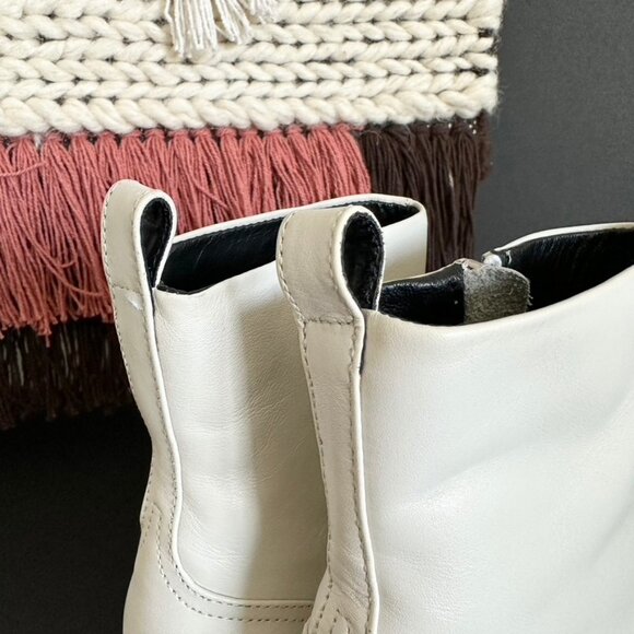 Reiss Hayworth Leather Western Style Ankle Boots White Size 7 NWB - Picture 7 of 14